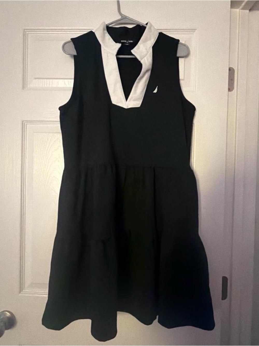 Nautica Black Mini Dress with White Contrast Collar